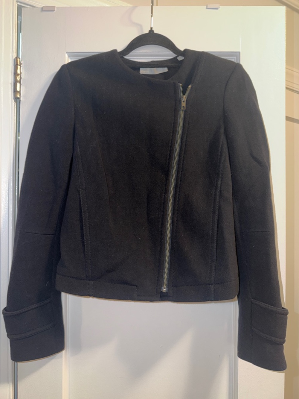 Vince Black Asymmetric Zip Jacket